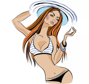 Dekle je nalepka za stene bikini za odrasle - TenStickers