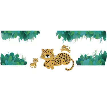 Nalepka divjih živali leopard mama in dojenček - TenStickers