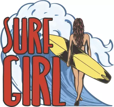 Surfist dekle surf decal - TenStickers
