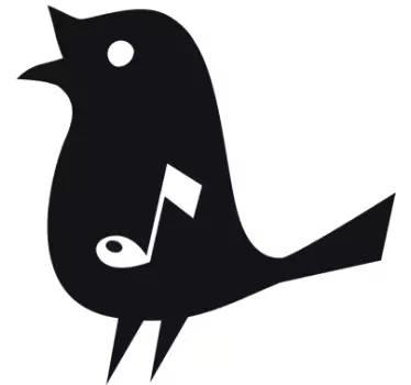 Nalepka za okno glasbenega note songbird - TenStickers