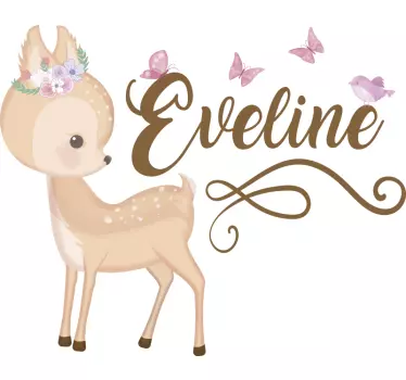 Personalizirana jelena ilustracija stenska umetnost - TenStickers