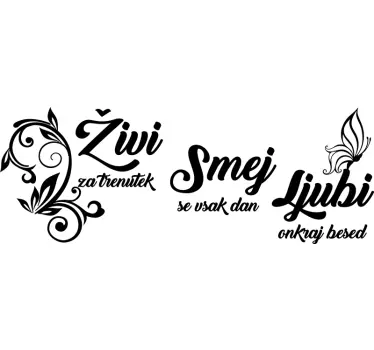 živeti, se smejati, ljubiti motivacijsko nalepko - TenStickers