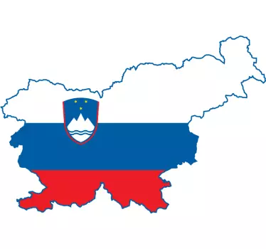 Slovenska zastava nalepka zemljevida - TenStickers