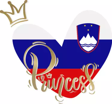 Slovenska princesa zastava nalepka - TenStickers
