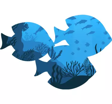 Akvarij ribja kopalnica stenska nalepka - TenStickers