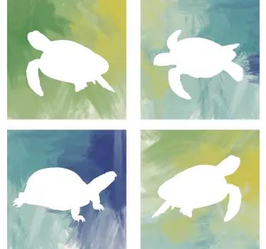 Barvita želva paket za ploščice prenos - TenStickers