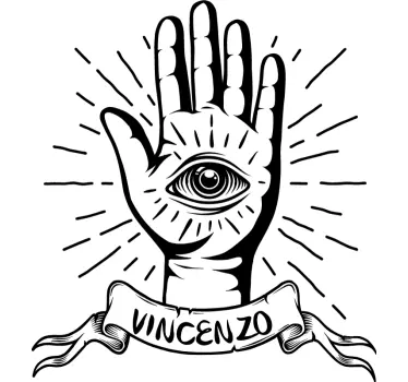 Roka z očesom in imenom nalepka živali - TenStickers