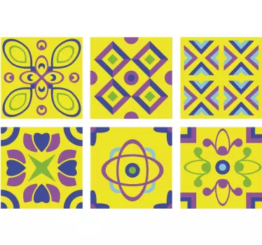 Psihodelične simetrije ploščice za prenos ploščic - TenStickers