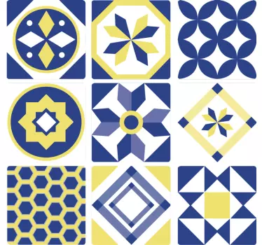 Prenos rumene in modre ploščice - TenStickers