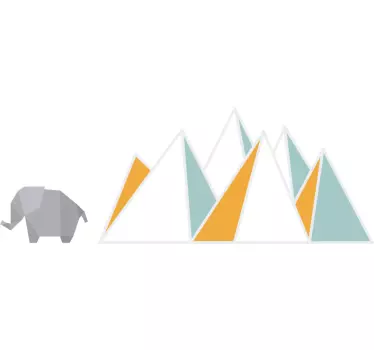 Geometrijski slog z nalepko za slonske ilustracije - TenStickers