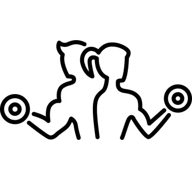 Moški in ženska z nalepkami za stene z bučicami - TenStickers