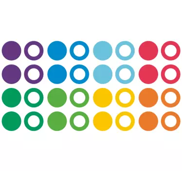 Mavrične barve krogi stenska nalepka - TenStickers