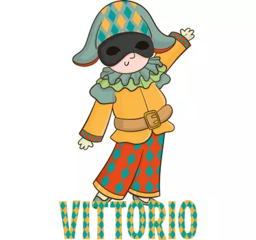 Pulcinella italijanski znak ilustracija zidna nalepka - TenStickers