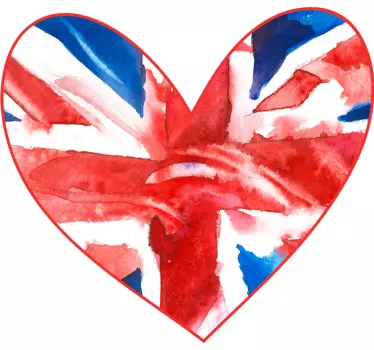 Britanska zastava nalepka z zastavo srca - TenStickers