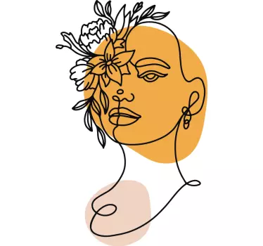 Minimalistični portret ženske nalepke na oknu - TenStickers