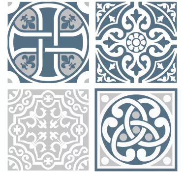Modra in siva ploščica za prenos ploščic - TenStickers