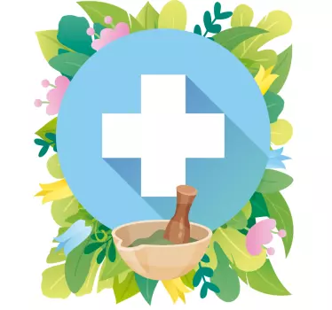 Cvetna lekarna nalepka čez okno - TenStickers