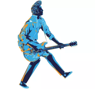 Ilustracija rockstar kitarist rock n roll nalepka - TenStickers