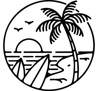 Surf plaža logotip surf nalepka - TenStickers