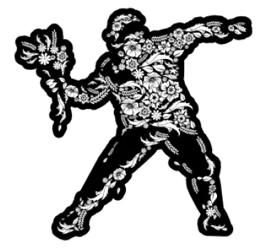 Figura s cvetličnim vzorcem nalepka za ljudi - TenStickers