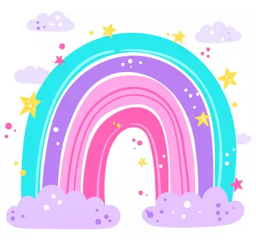 Mavrica z zvezdami ilustracija stenska umetniška nalepka - TenStickers