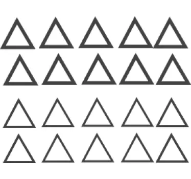 Paket 20 odsevnih nalepk na steno trikotnikov - TenStickers