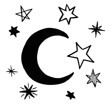 Spakirajte 9 zvezdic z nalepko luna - TenStickers