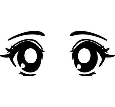 Dekle anime oči znak stenske nalepke - TenStickers