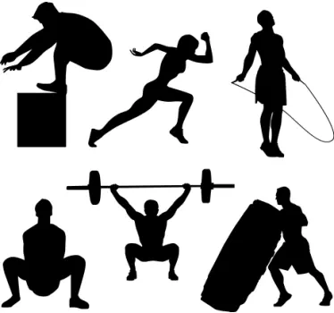 Izdelati fitnes uteži ljudi nalepke - TenStickers