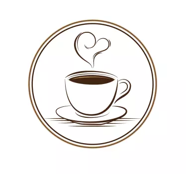Elegantna skodelica kave z nalepko za srce - TenStickers