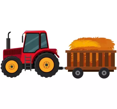 Traktor s senom v nalepki vozička - TenStickers