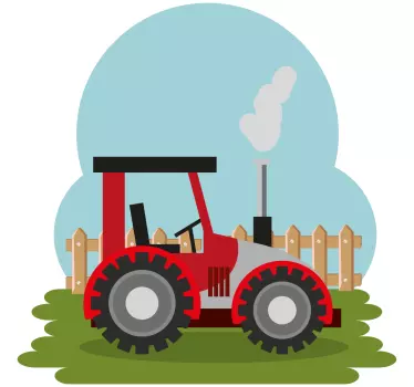Parni traktor na nalepki igrače na kmetiji - TenStickers