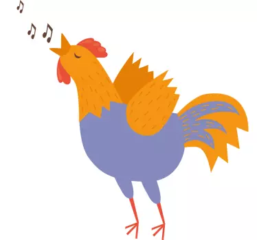 Nalepka ljubka risanka petelin ptica - TenStickers