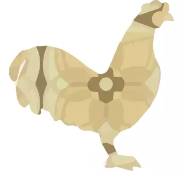 Nalepka bež cvetni petelin ptič - TenStickers