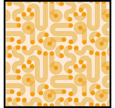 Oranžne geometrijske ploščice prenesejo nalepko - TenStickers