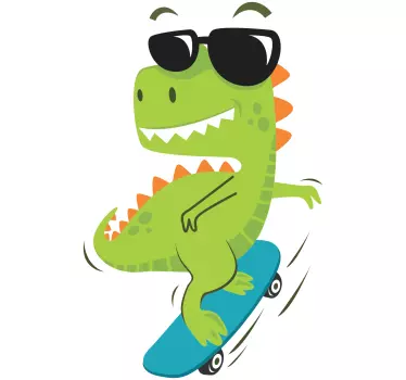 Dino z očali na zmajevi nalepki na steno - TenStickers
