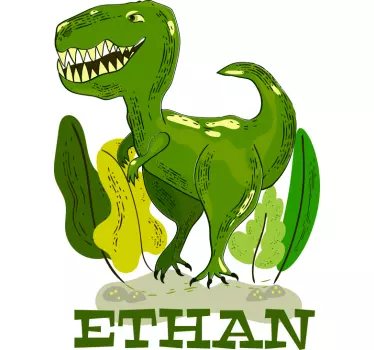 Personalizirana nalepka za steno dinozavra in rastlin zmaj - TenStickers