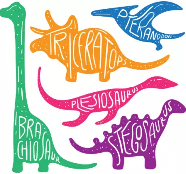 Dinozaver s svojim imenom vrsta zmaj nalepka za steno - TenStickers