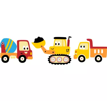 Tovornjak, kopač, tovornjak, nalepke z igračami - TenStickers