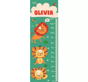 Nalepka za osebni grafikon višine leva - TenStickers