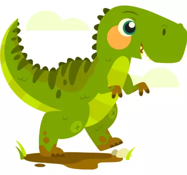 Ljubka dojenčka dinozaver risanka zmaj stenske nalepke - TenStickers