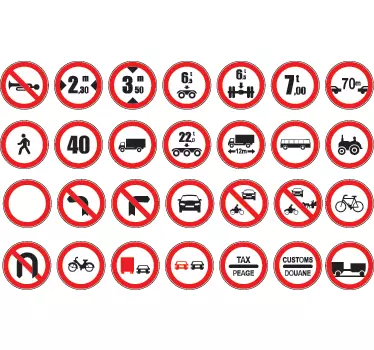 Prepovedan komplet nalepk z znaki - TenStickers