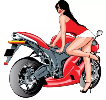 Nalepka z motorjem in modelom - TenStickers