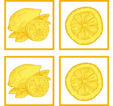 Oranžne in limonine skice ploščice prenos ploščic - TenStickers
