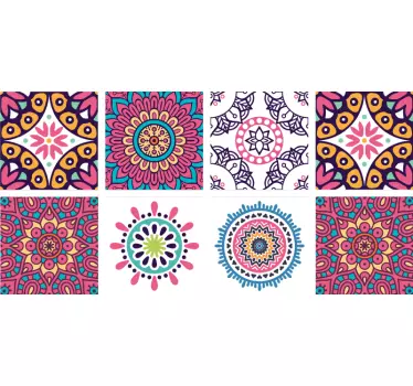 Raznobarvne ploščice mandala ploščice prenos - TenStickers