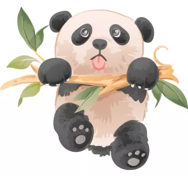 Nalepka panda, ki visi na drevesni veji - TenStickers
