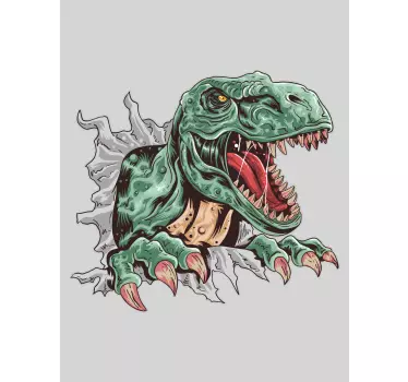 Podrobnosti t-rexa, ki lomijo nalepko stenskega okna - TenStickers
