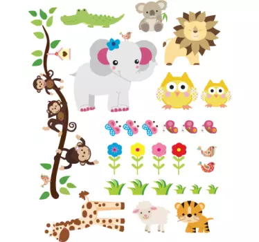 Otroška džunglo stenska nalepka - TenStickers
