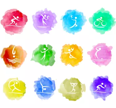 Sport splash olimpijska stenska nalepka - TenStickers