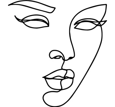 ženski obraz minimalistične nalepke ljudi - TenStickers